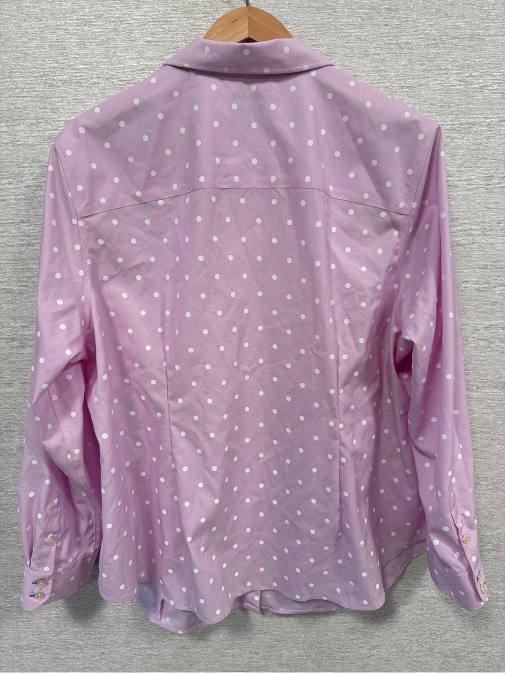 Talbots Pink Polka Dot Non-Iron Button-Down Shirt - Picture 2 of 4